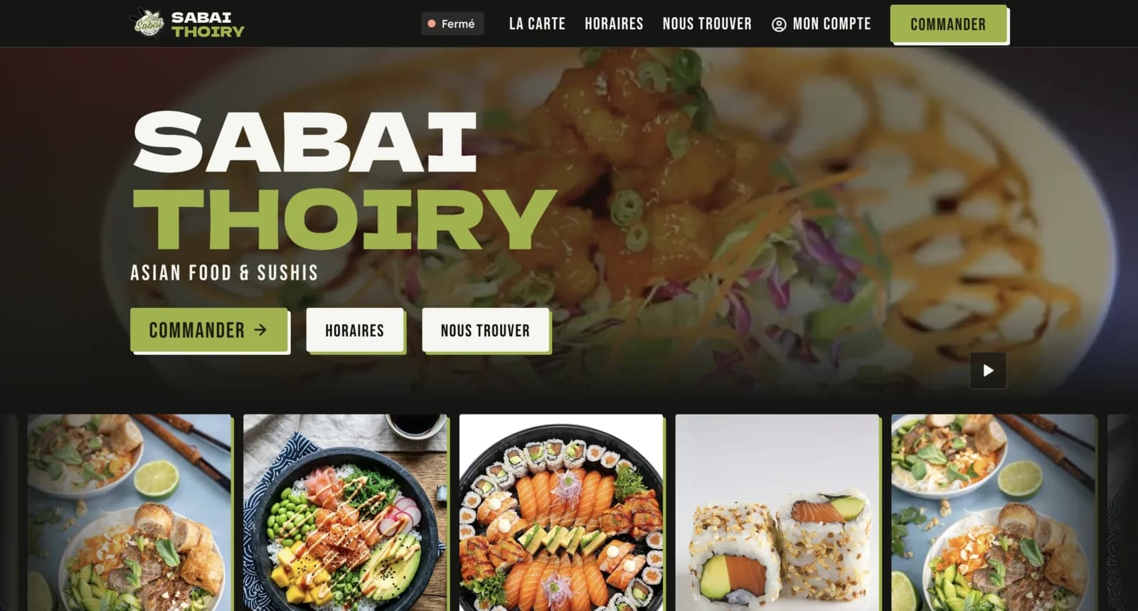 Page d'accueil du site Le Sabaï