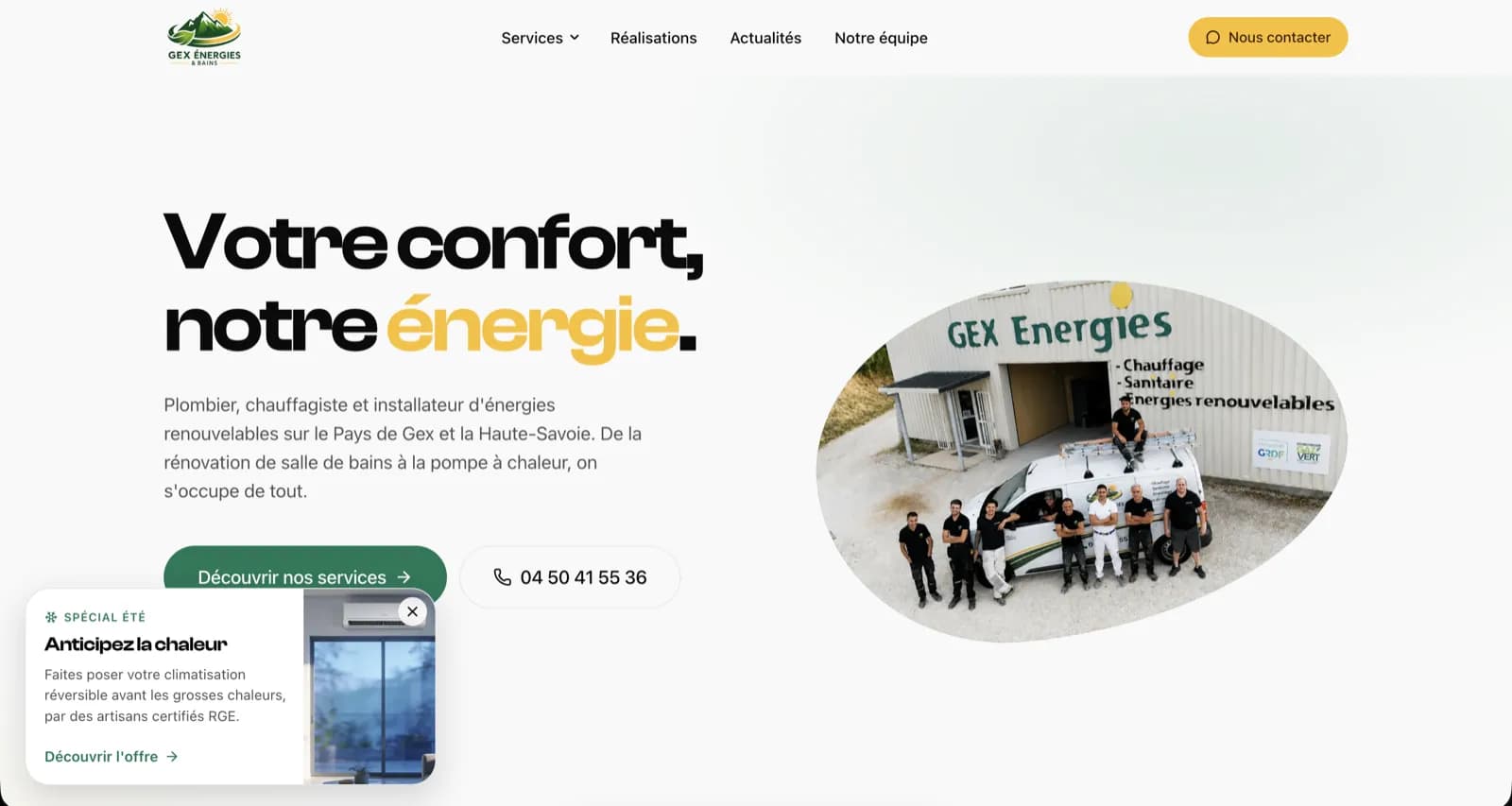 Aperçu du site Gex Énergies